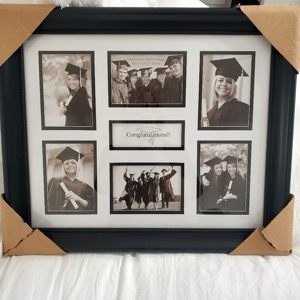 Black Graduation Photo Collage Frame